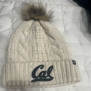 University of California Berkeley knitted beanie with cal stitched into it